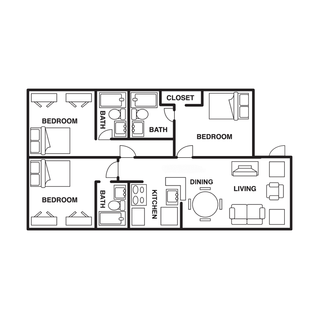 Ballpark North; student apartments with individual leasing in Austin, Texas near UT University of Texas and Austin Community College; one two four bedroom apartment homes